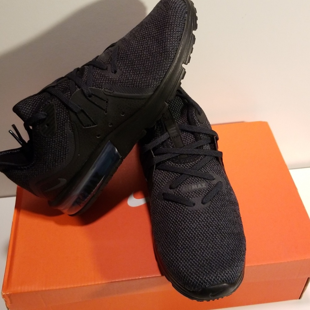 Nike Womens Air Max Sequent 3 Black/Anthracite Run - Picture 7 of 8